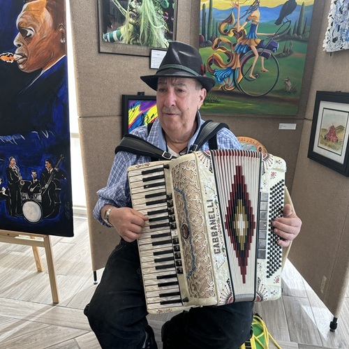 Mike Borelli in Art Display Area